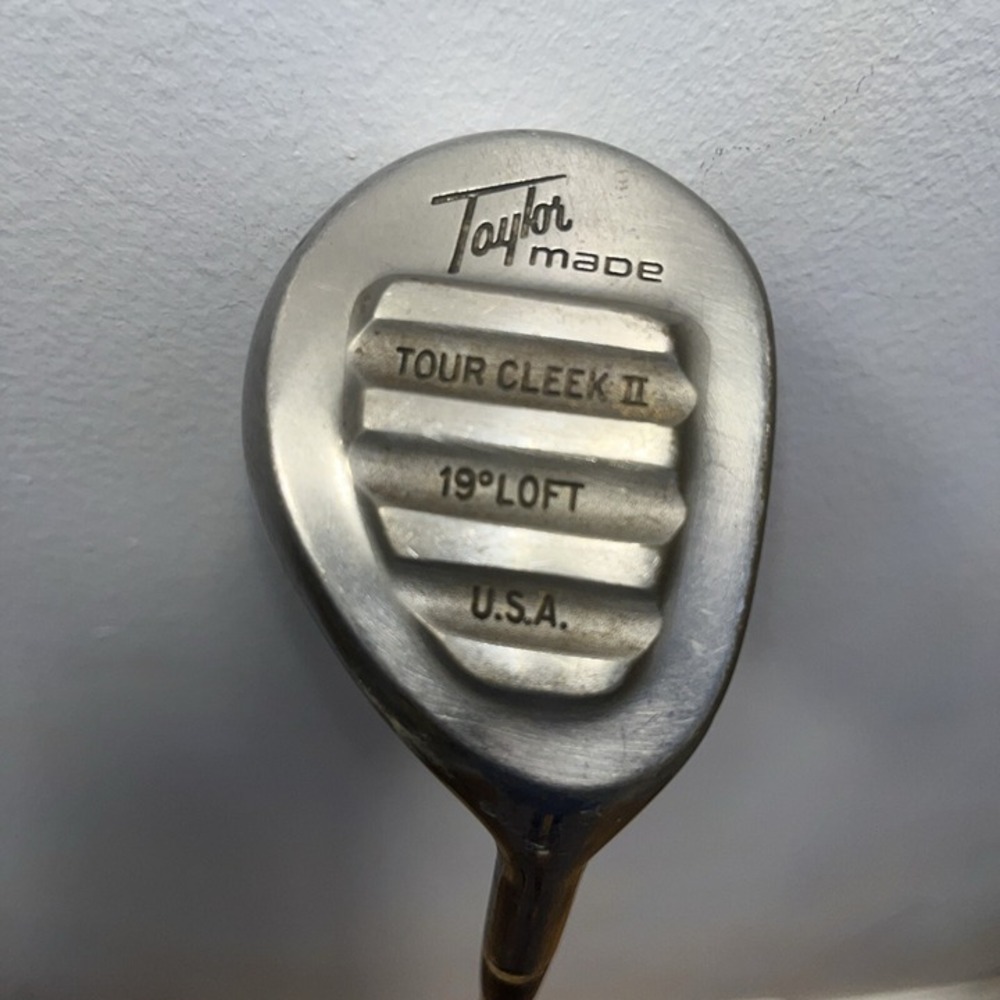 TaylorMade Tour Cleek II Wood Mens RH Silver Good 19 Degree Pittsburgh Persimmon